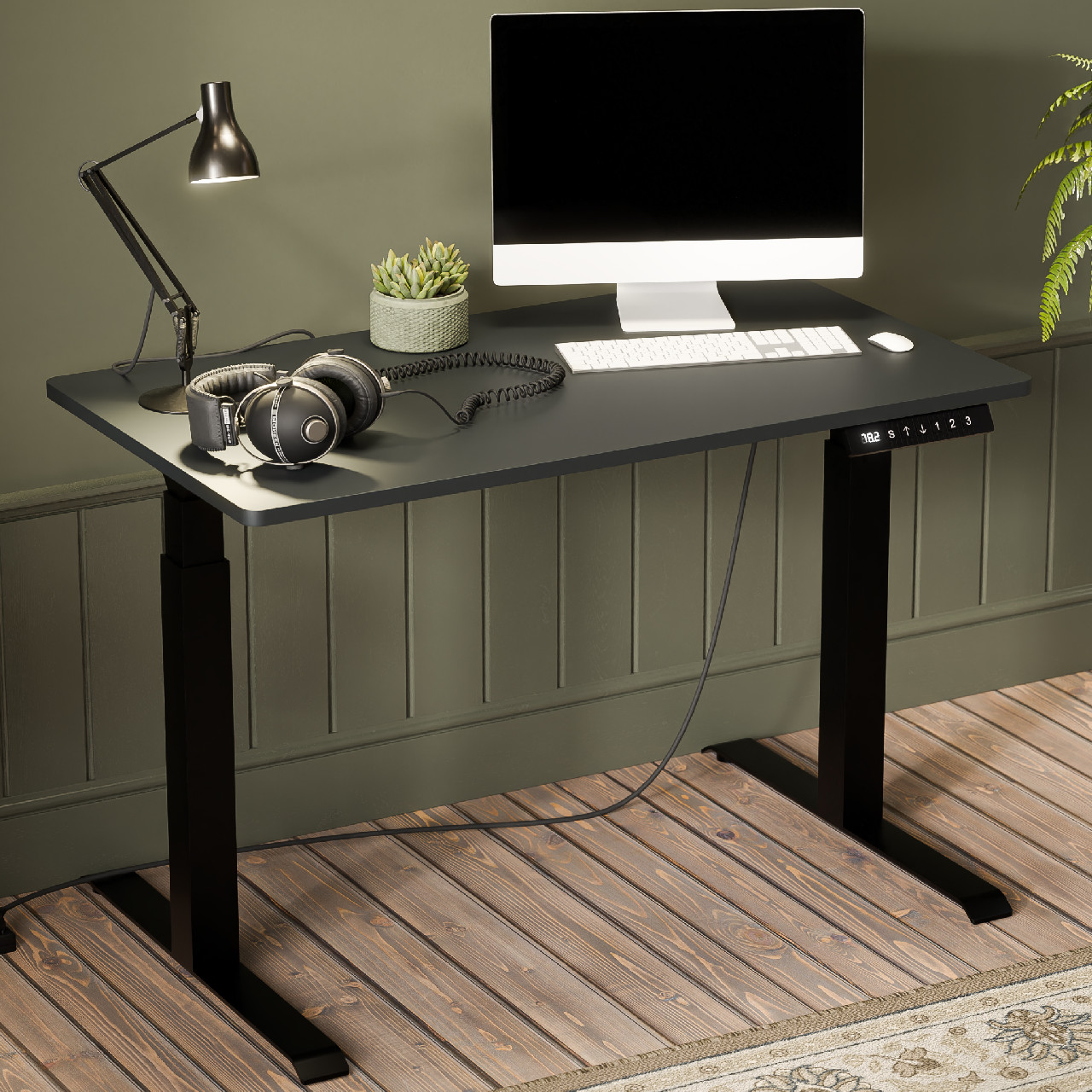 Höhenverstellbarer Schreibtisch MOON schwarz / anthrazit