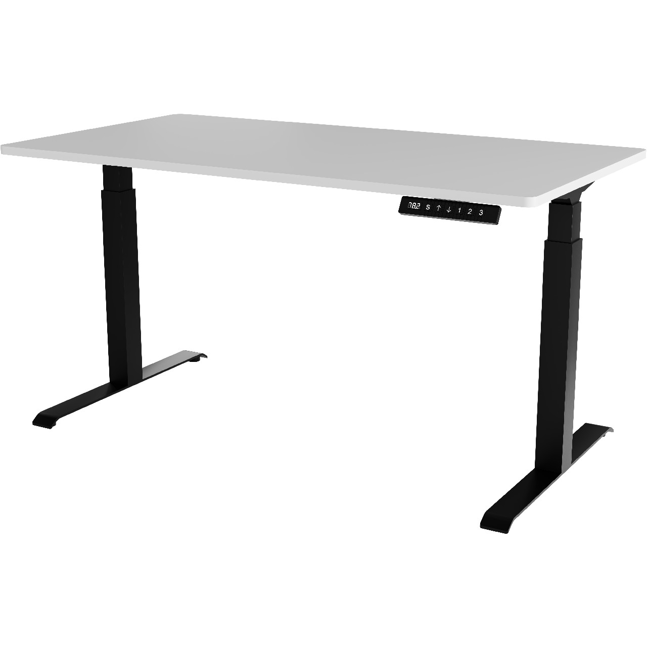 Höhenverstellbarer Schreibtisch MOON LONG schwarz / weiß