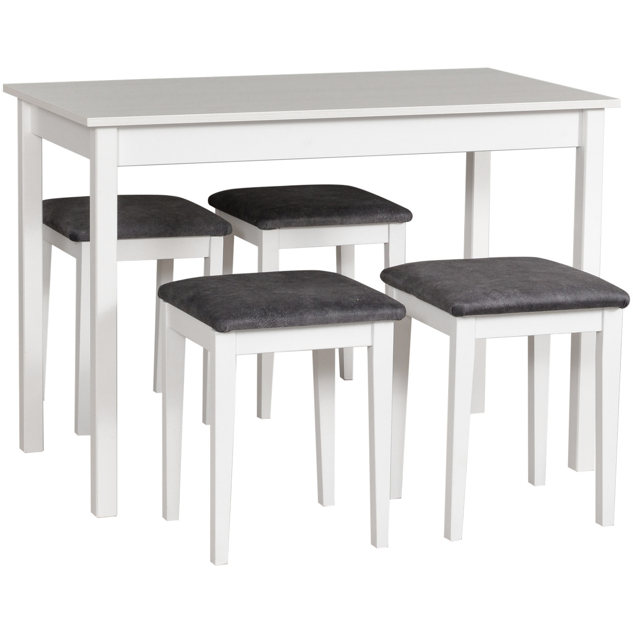 Tisch MAX 2 weiß laminat + Hocker T3 (4Stk.) weiß / 24B