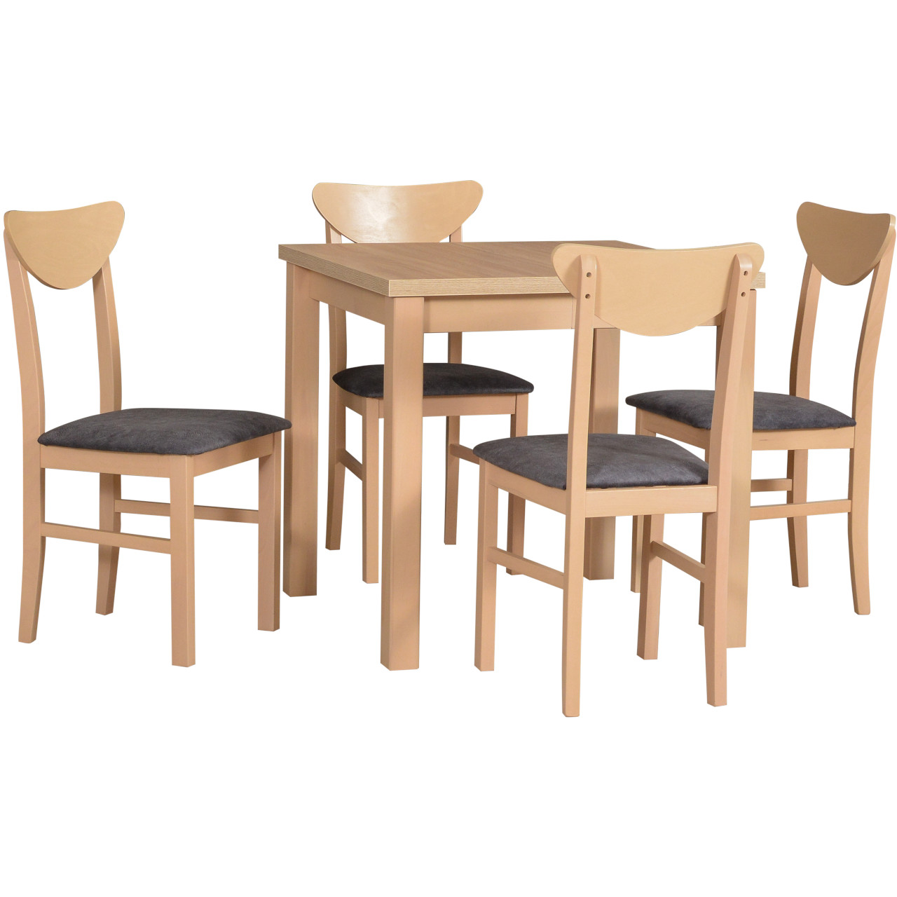 Tisch MAX 8 sonoma laminat + Stühle LEO 2 (4Stk.) sonoma / 16B